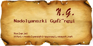 Nadolyanszki Gyöngyi névjegykártya